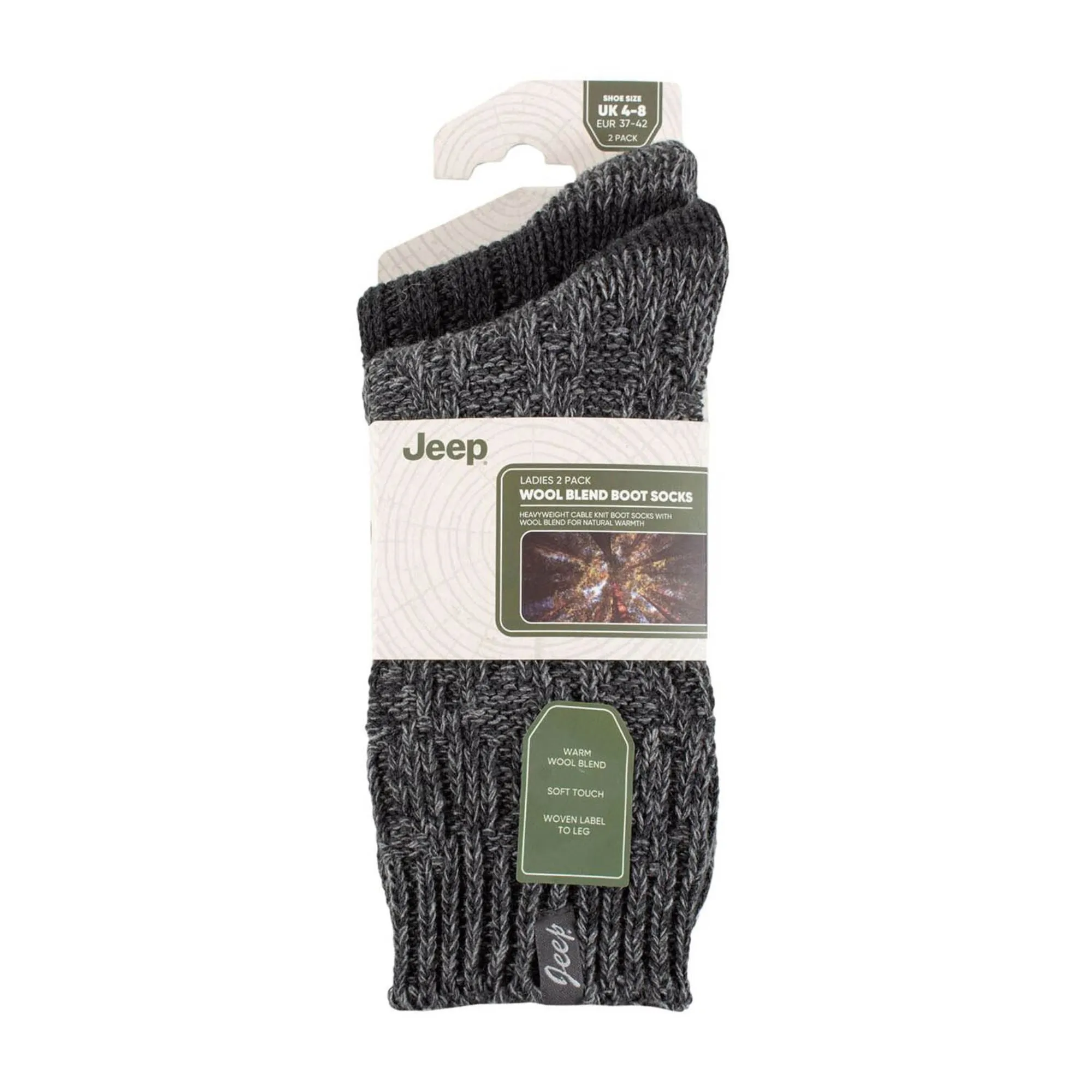 Women's 2-Pack Wool Outdoor Boot Socks | Ribbed Hiking Knit Socks