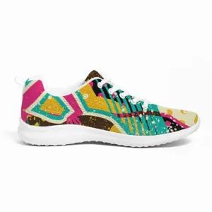 Womens Sneakers - Canvas Running Shoes - Multicolor Pop Print by inQue.Style