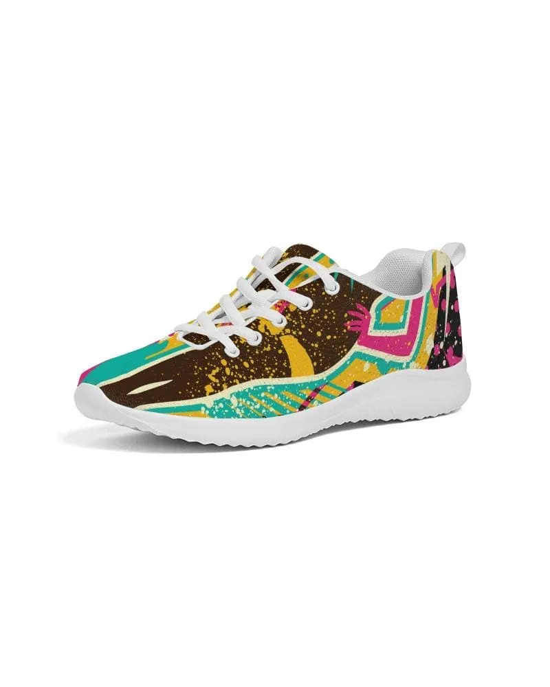 Womens Sneakers - Canvas Running Shoes - Multicolor Pop Print by inQue.Style