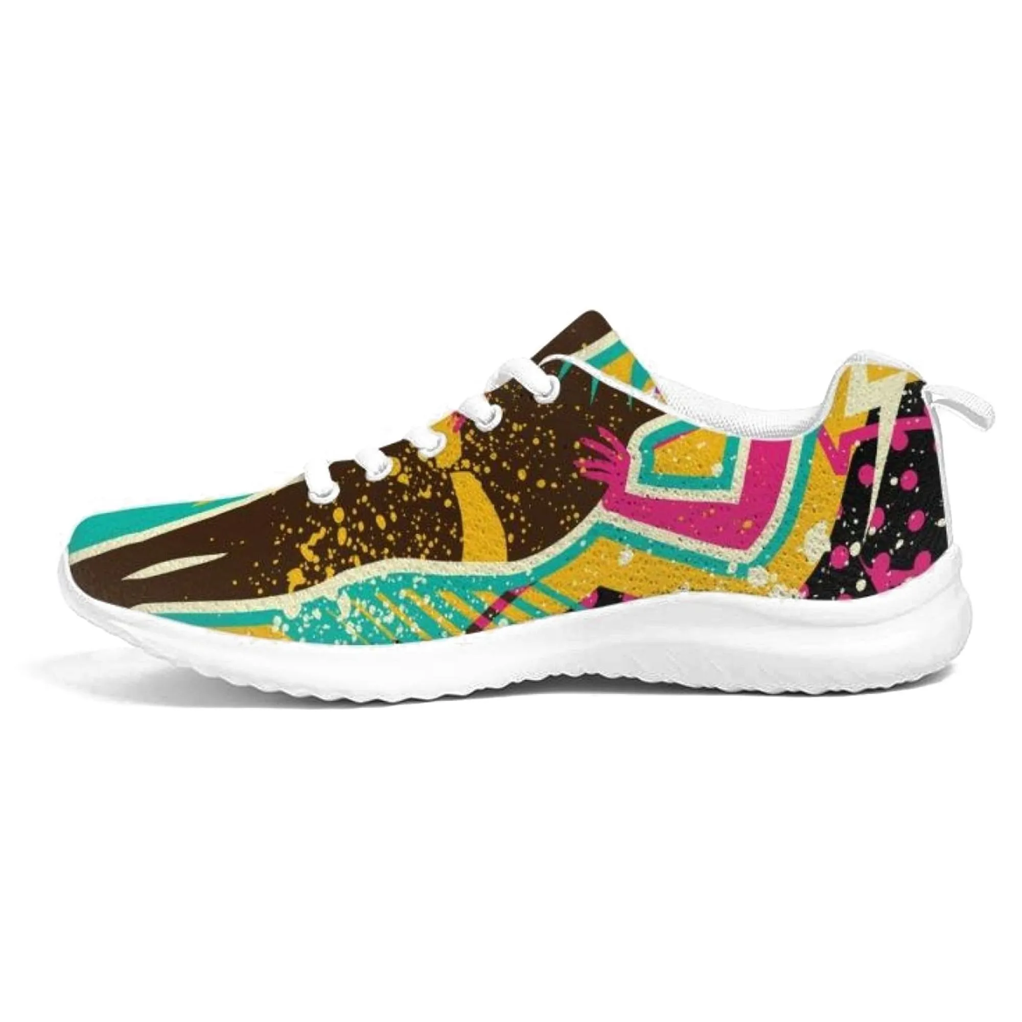Womens Sneakers - Canvas Running Shoes - Multicolor Pop Print by inQue.Style