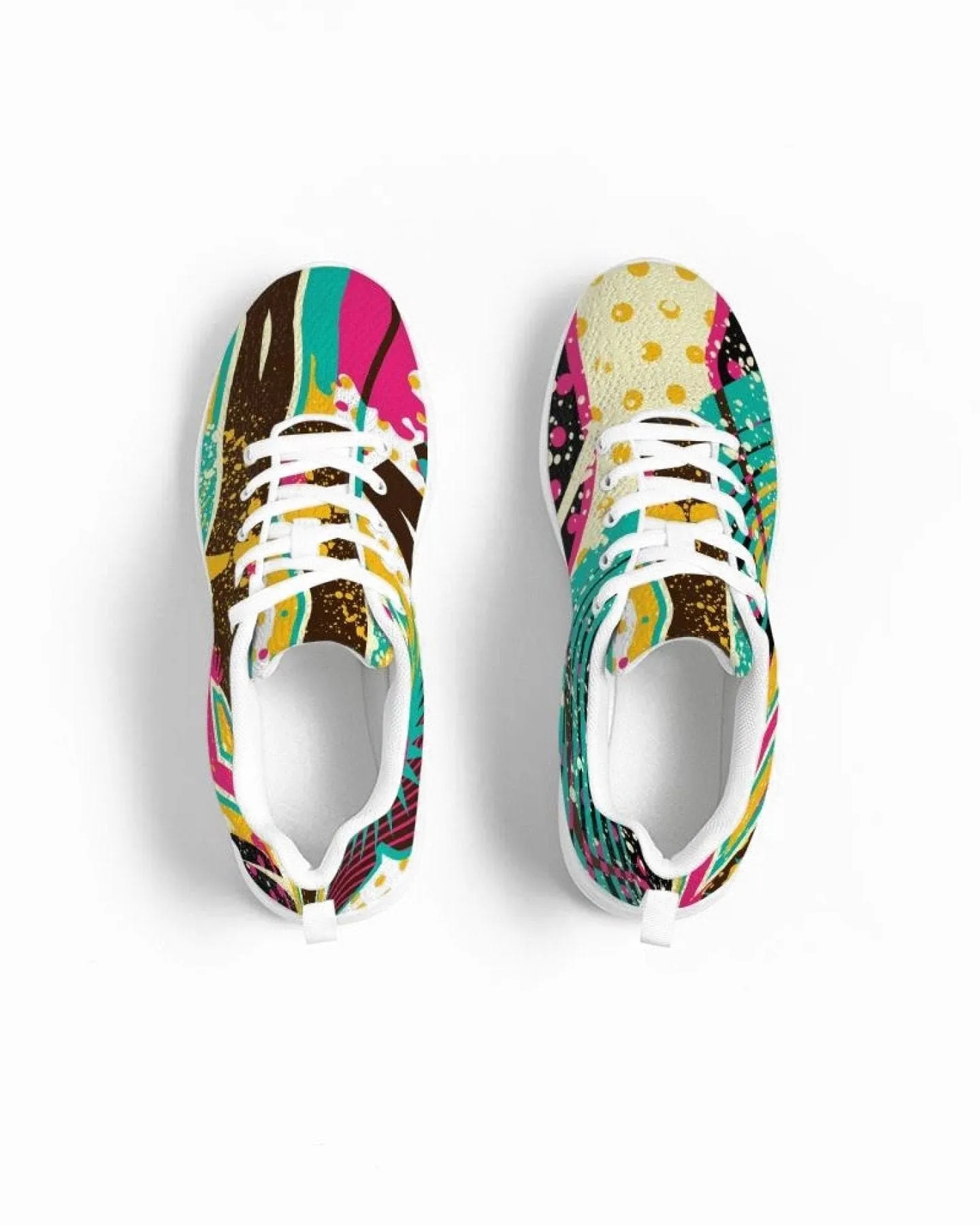 Womens Sneakers - Canvas Running Shoes - Multicolor Pop Print by inQue.Style