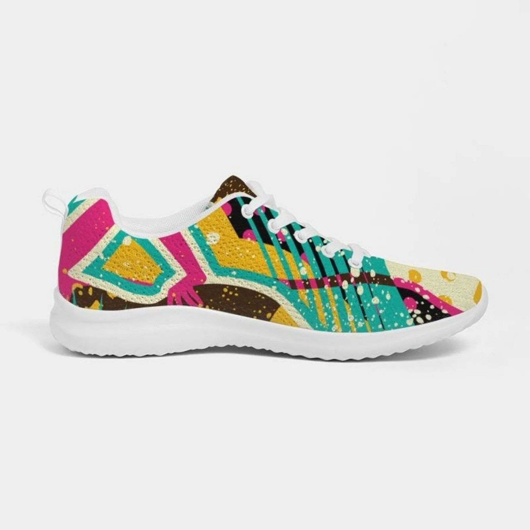 Womens Sneakers - Canvas Running Shoes - Multicolor Pop Print by inQue.Style