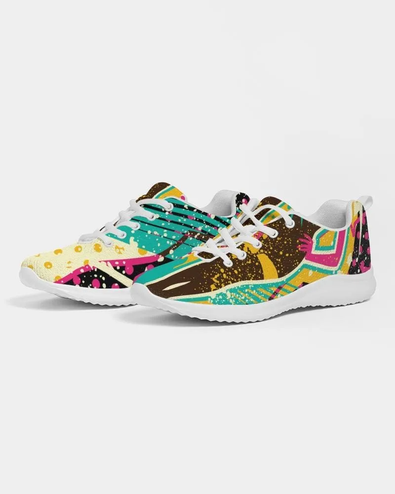 Womens Sneakers - Canvas Running Shoes - Multicolor Pop Print by inQue.Style