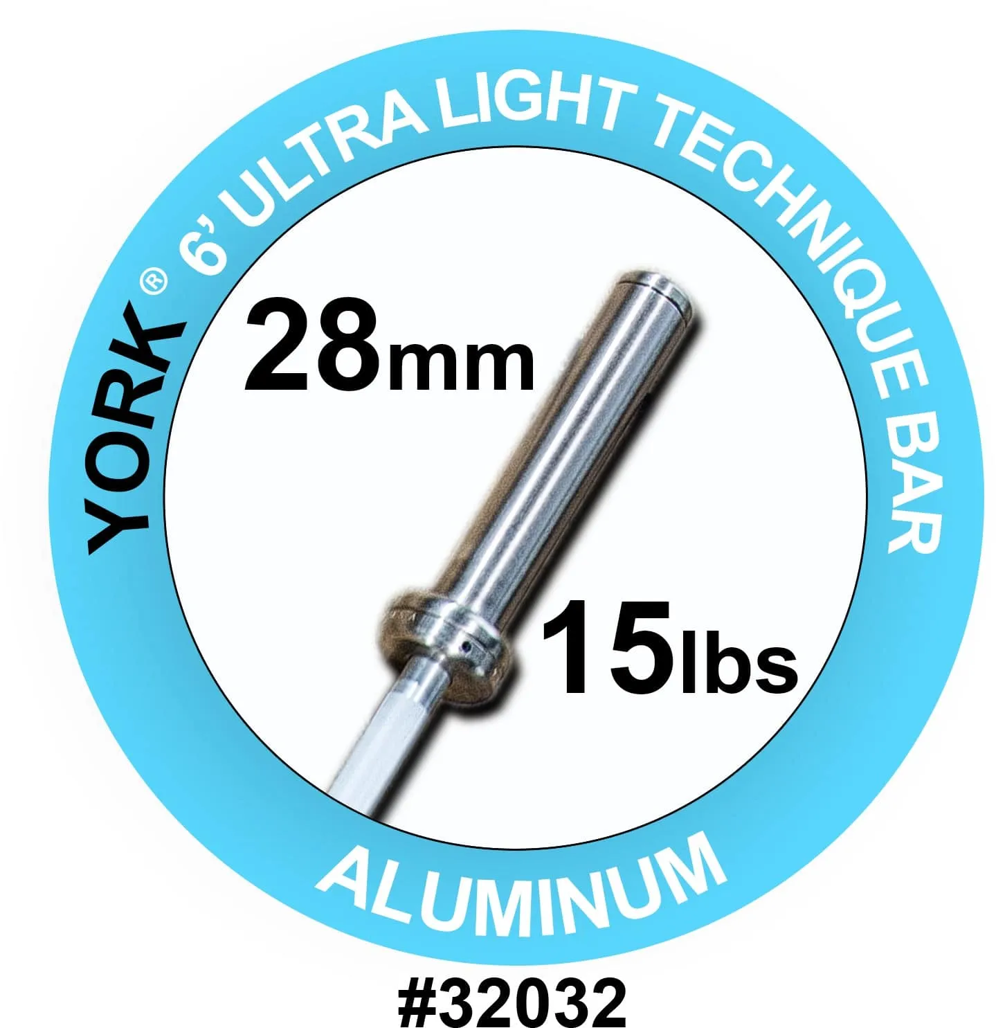 York Barbell | International Ultra-Lite Aluminum Bar - 6ft (28mm)