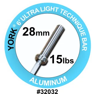 York Barbell | International Ultra-Lite Aluminum Bar - 6ft (28mm)